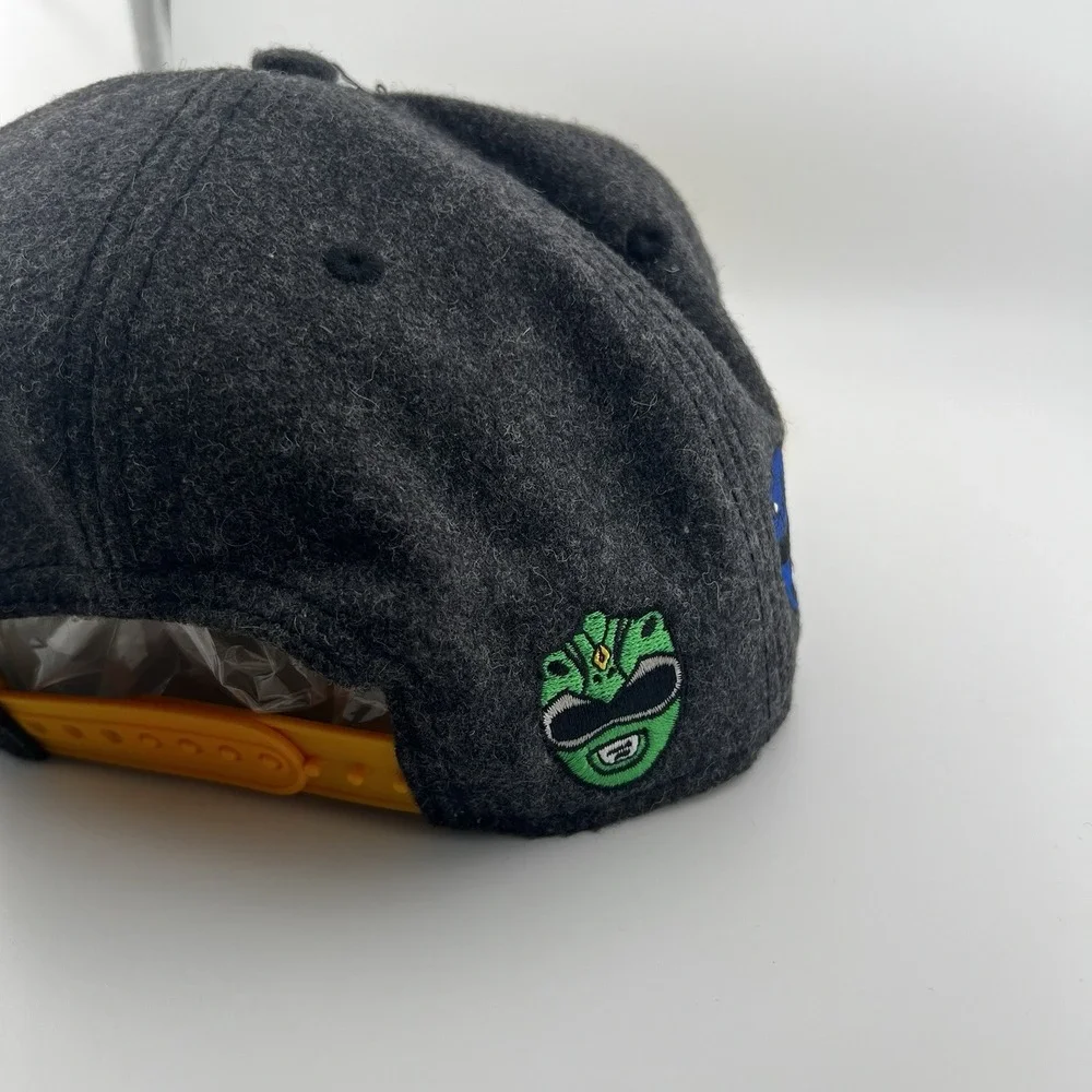 Mighty Morphin Power Rangers Embroidered Snapback Hat BioWorld Gray Yellow OSFA